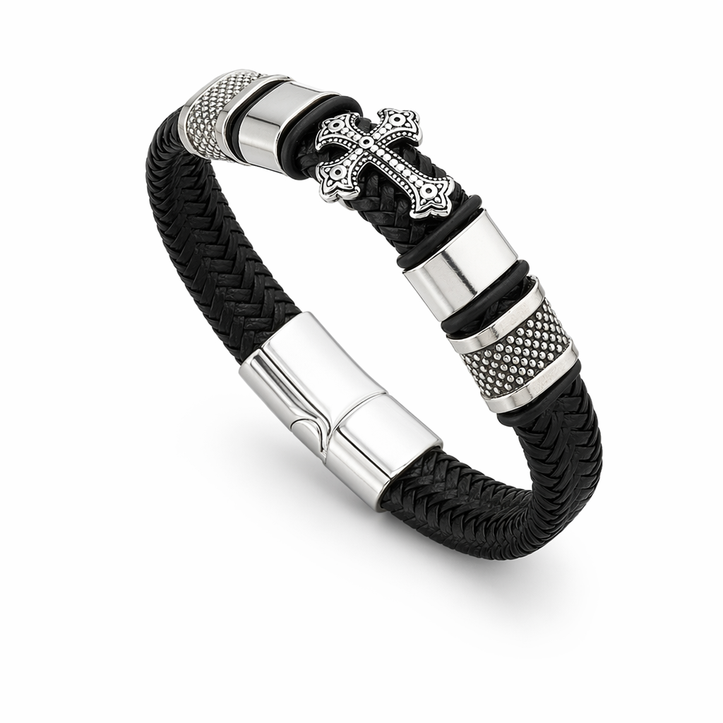 Vegan Leather Bracelet with a Layered Appearance 13