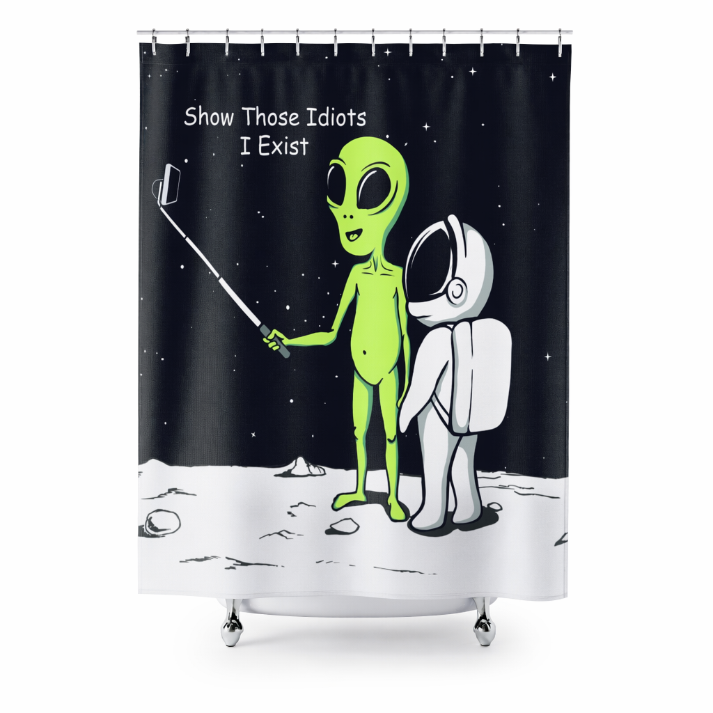 Exhibit Your Existence Alien Shower Curtains Default