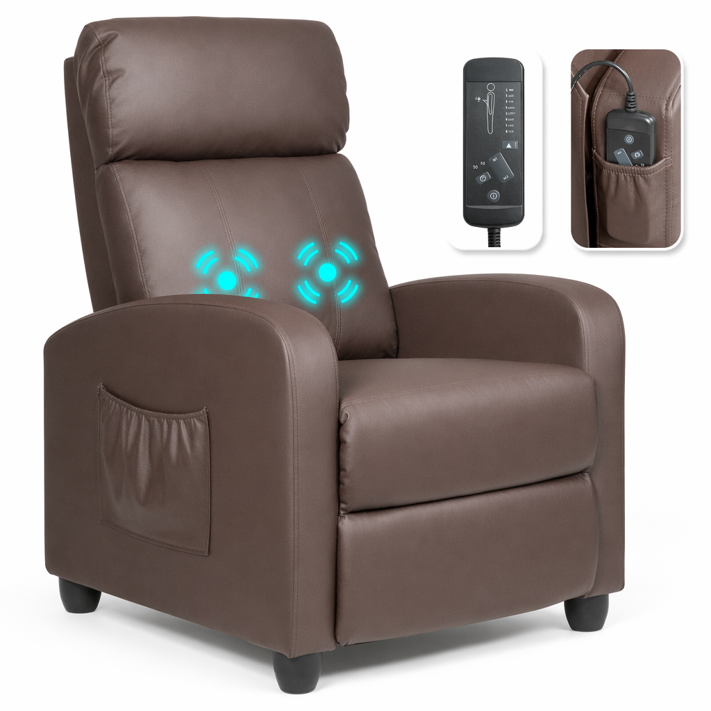 Massage Recliner Chair with Adjustable Footrest Default
