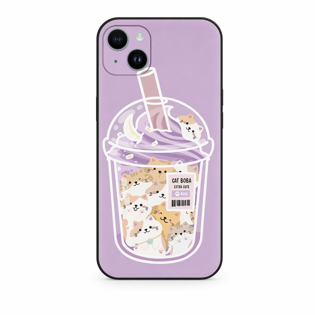 Boba Animal Phone Cases with Customizable Cutouts B