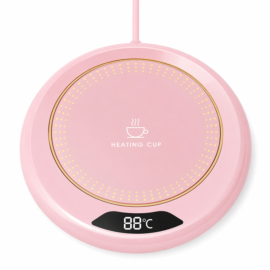 Digital Display USB Coffee Mug Warmer Pink