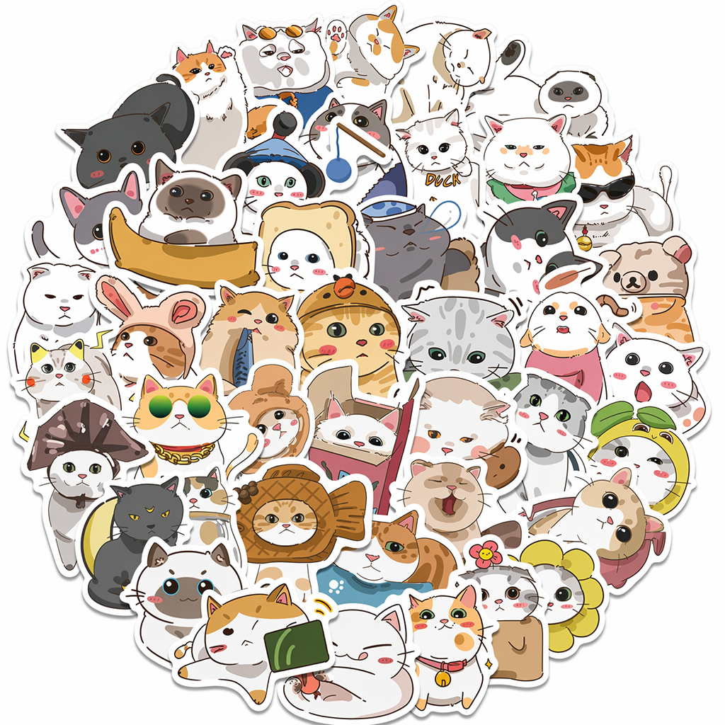 Cute Cat Stickers for Belongings Customization Default