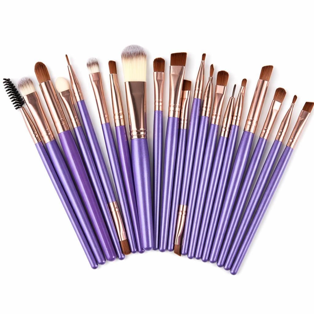20-Piece Cosmetics Brush Set Purple