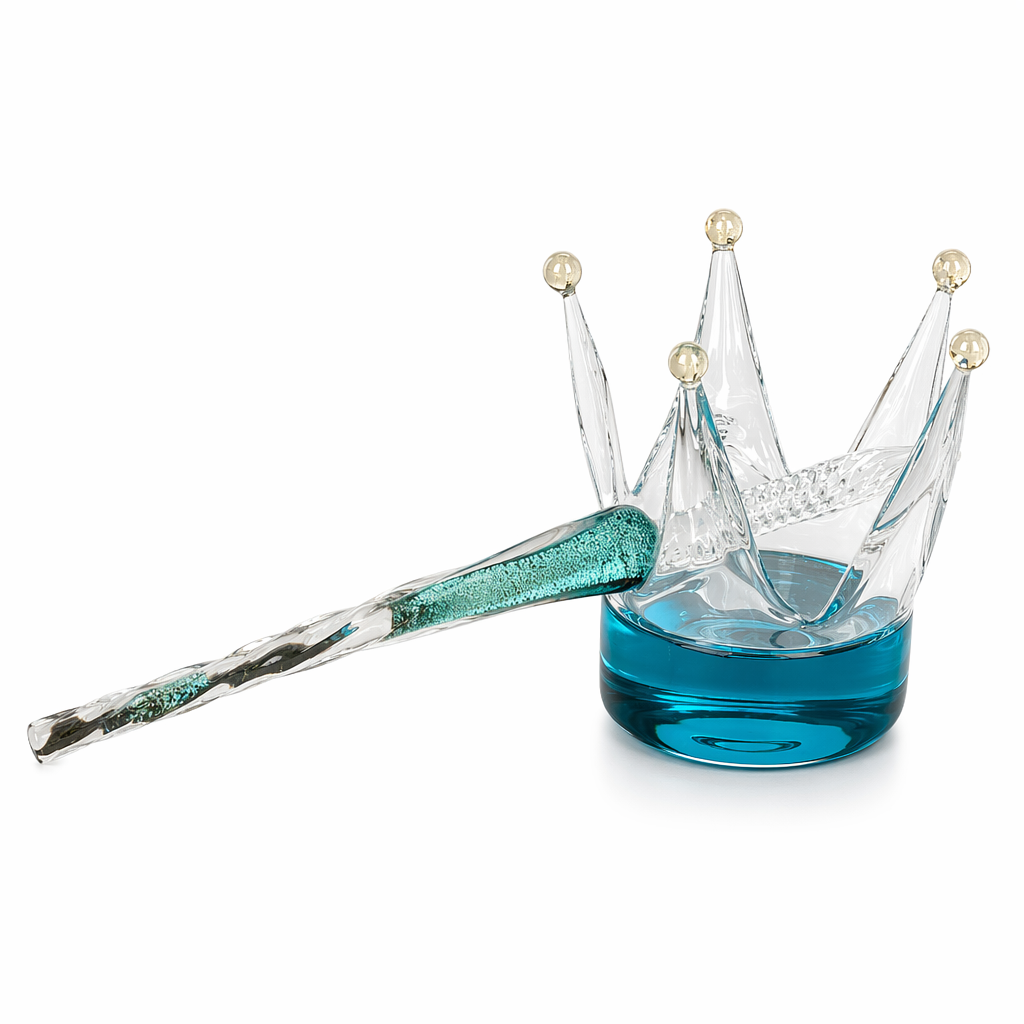Crystal Clear Glass Inkwell Pen Holder Default