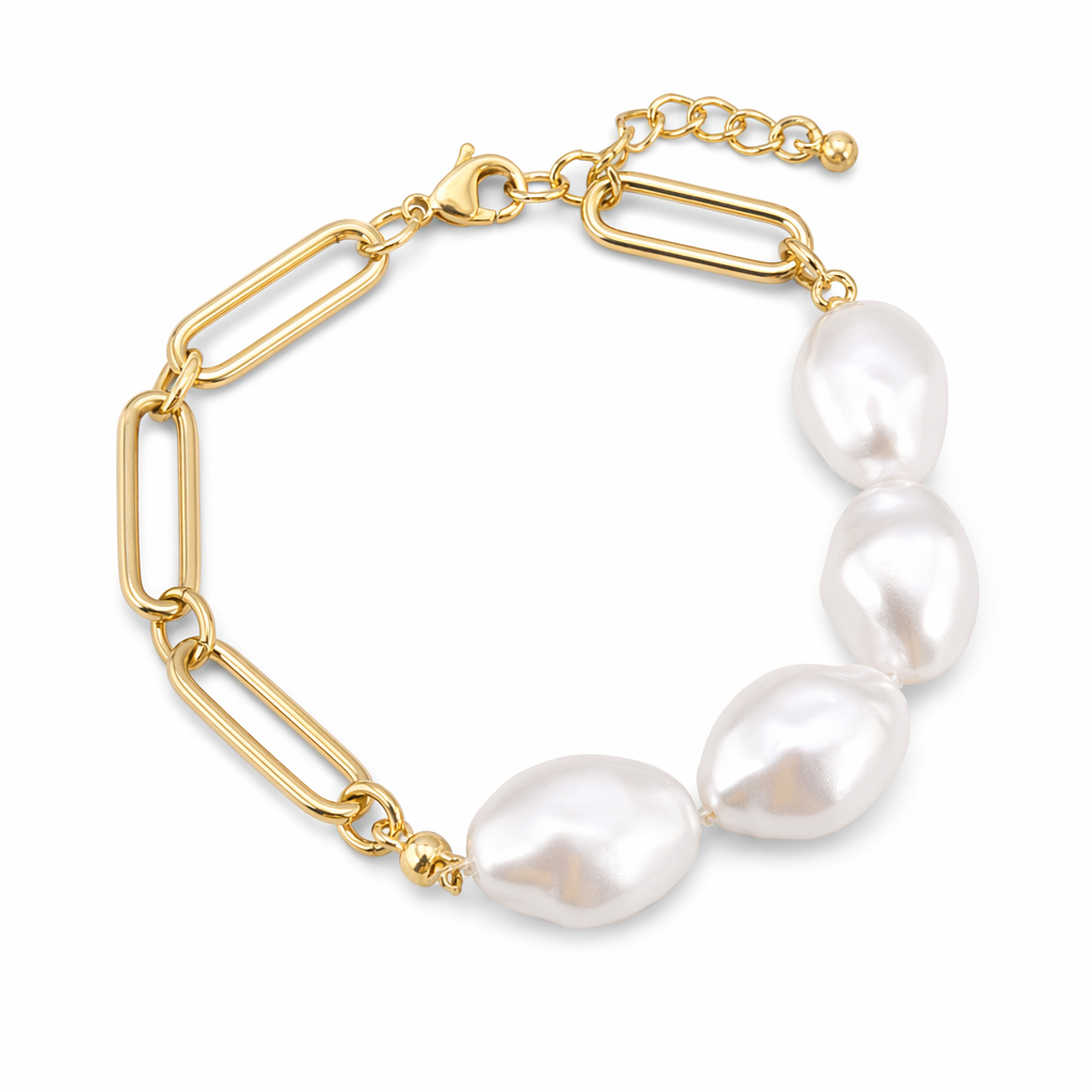 Faux Pearl Beaded Women's Link Bracelet Default