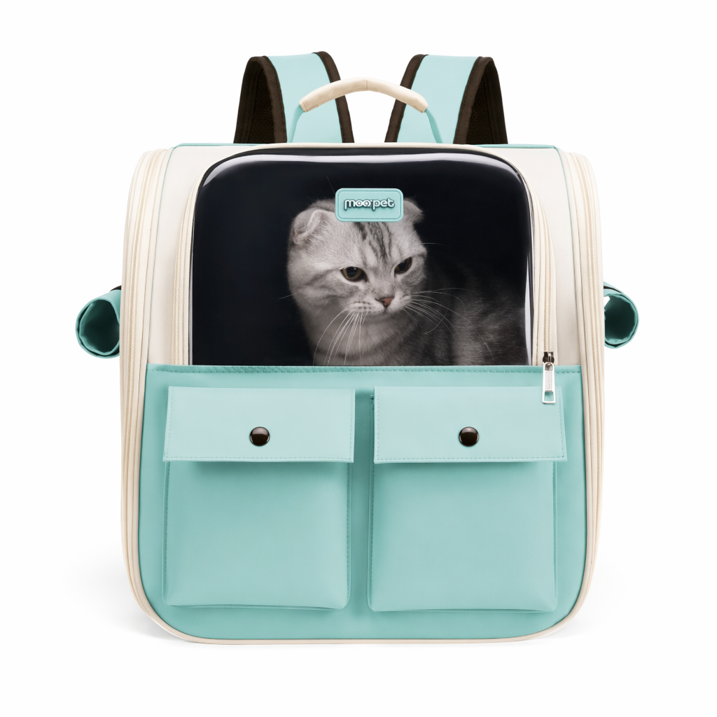 Breathable Travel Backpack for Pets Green