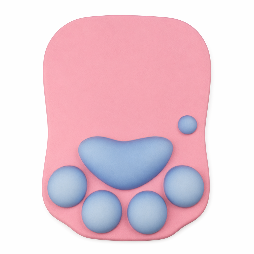 Cute Cat Paw Mouse Pad with Wrist Support Purple