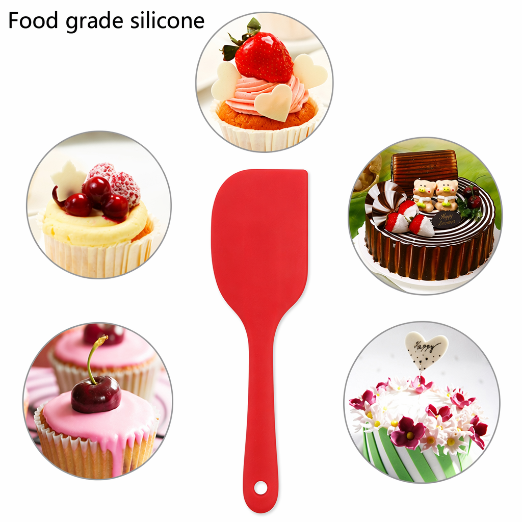 Heat Resistant Silicone Kitchen Cooking Utensils Set - 5 Piece Collection Red
