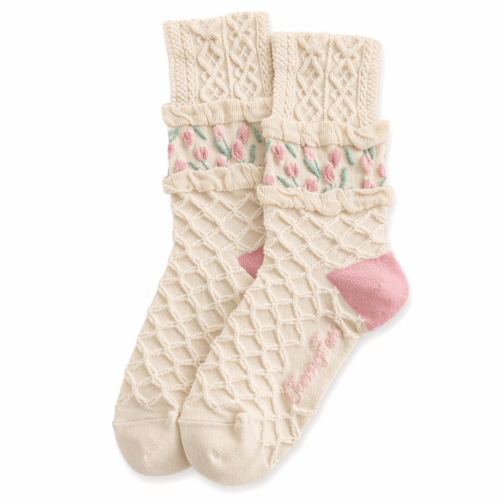 Kawaii Tulip Flower Cotton Socks ma-flower