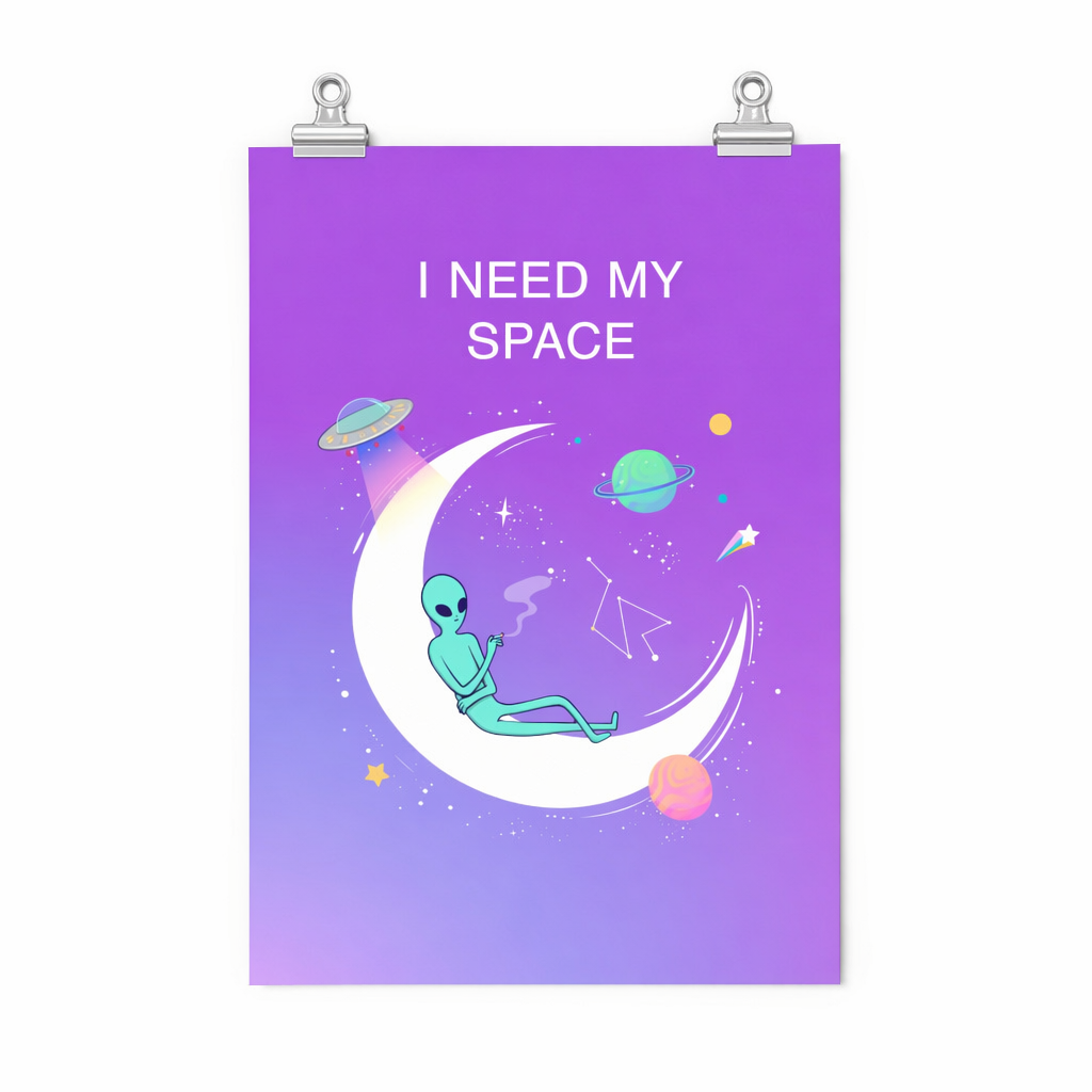 Premium Matte Vertical Posters for Space Lovers: "My Space, My Rules" Design Default