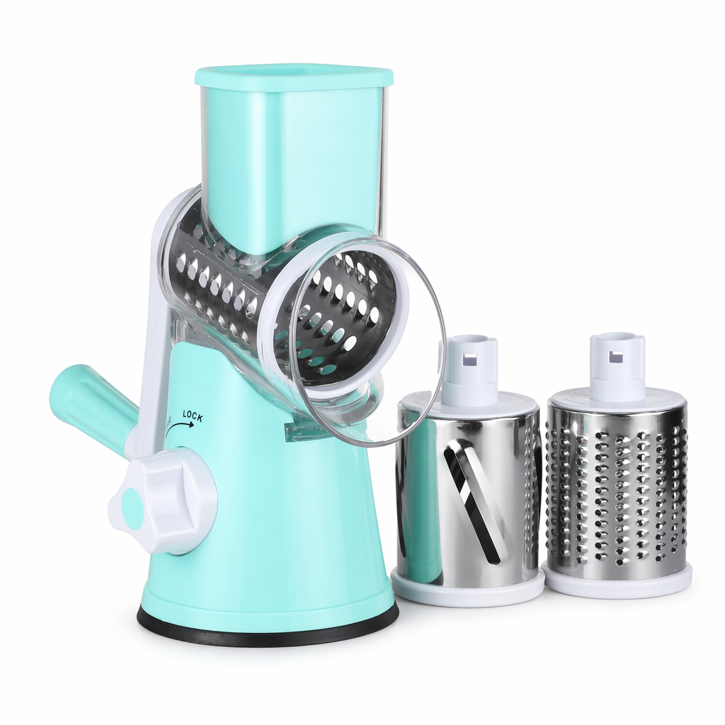 Stainless Steel Manual Vegetable Grater and Slicer Blue