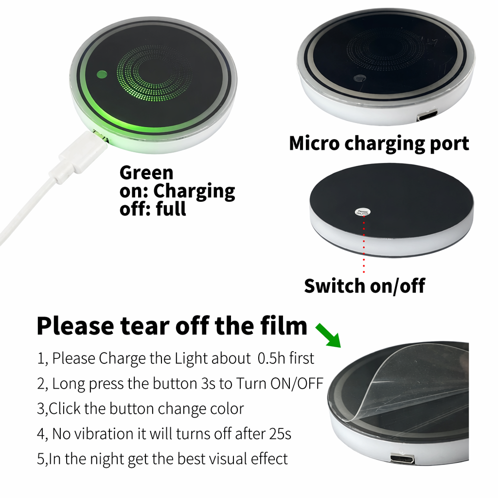 7 LED Car Cup Lights Set in 7 Colors - Pack of 2 Default