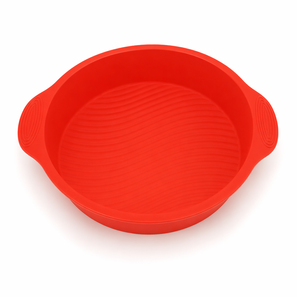 Set of 10 DIY Round Cake Pans - 3D Silicone Mold for 9-inch Cakes - Wholesale Bulk Purchase Red