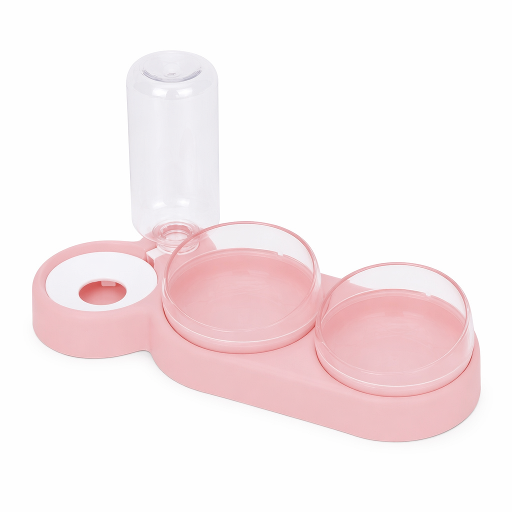 Automatic Tilted Pet Bowl Collection Pink