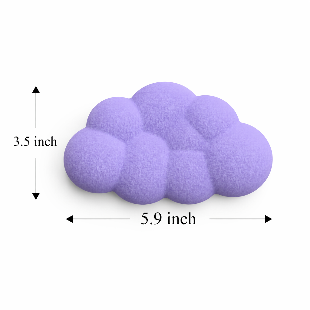Cloud Keyboard Wrist Rest with Memory Foam purple short