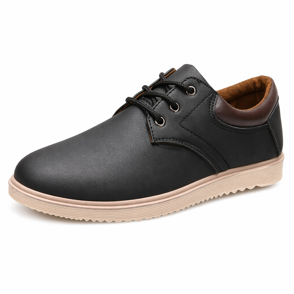 Casual Oxford Sneakers for Men Black - Colored Soles