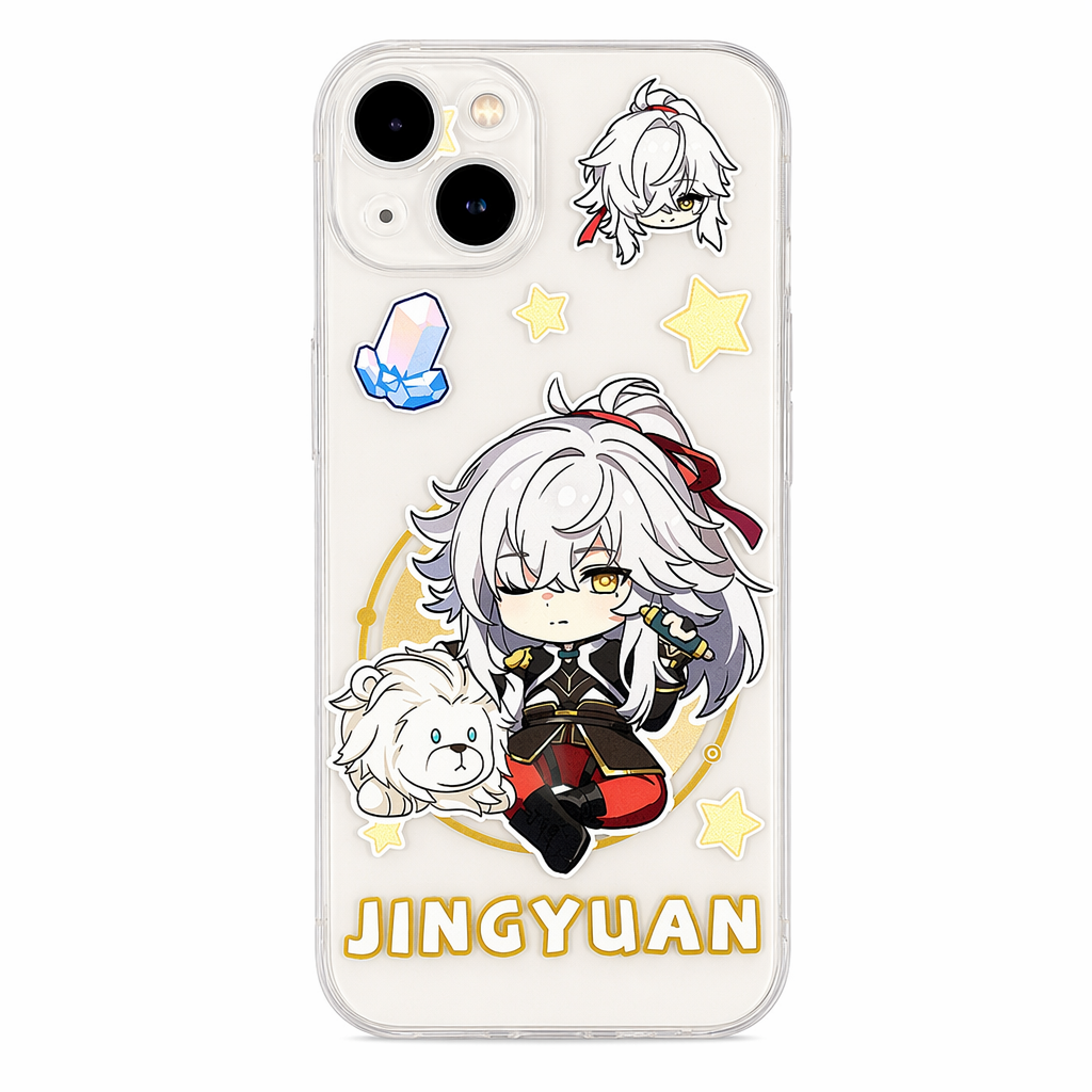 Honkai Star Rail iPhone Cases - Transparent Chibi Characters Jing Yuan