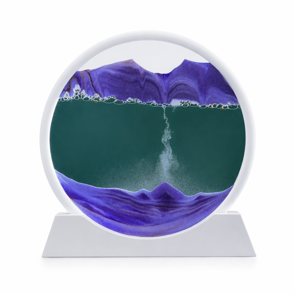 3D Sand Art from the Depths of the Sea White Base-Purple