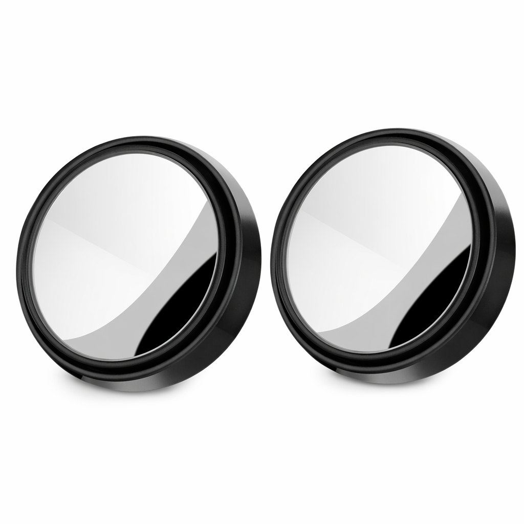 2 Piece Set of Mirrors to Eliminate Blind Spots with Adjustable Features Black