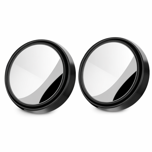 2 Piece Set of Mirrors to Eliminate Blind Spots with Adjustable Features Black