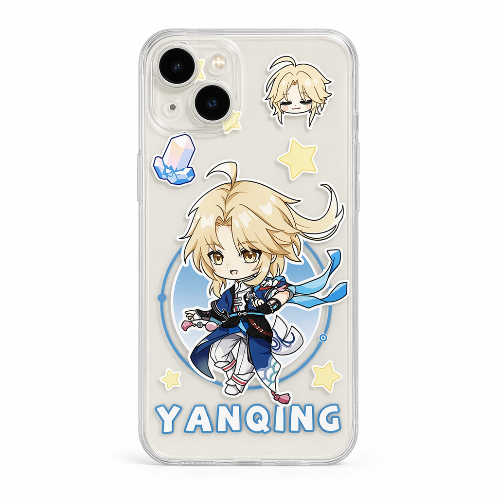 Honkai Star Rail iPhone Cases - Transparent Chibi Characters Yanqing