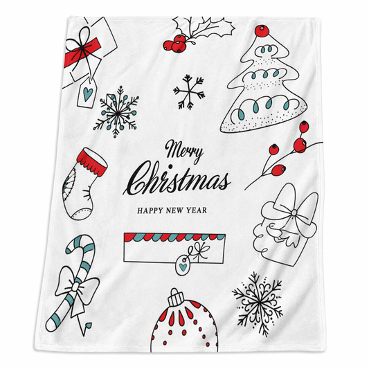 Velveteen Plush Blanket with a Festive Holiday Design Default