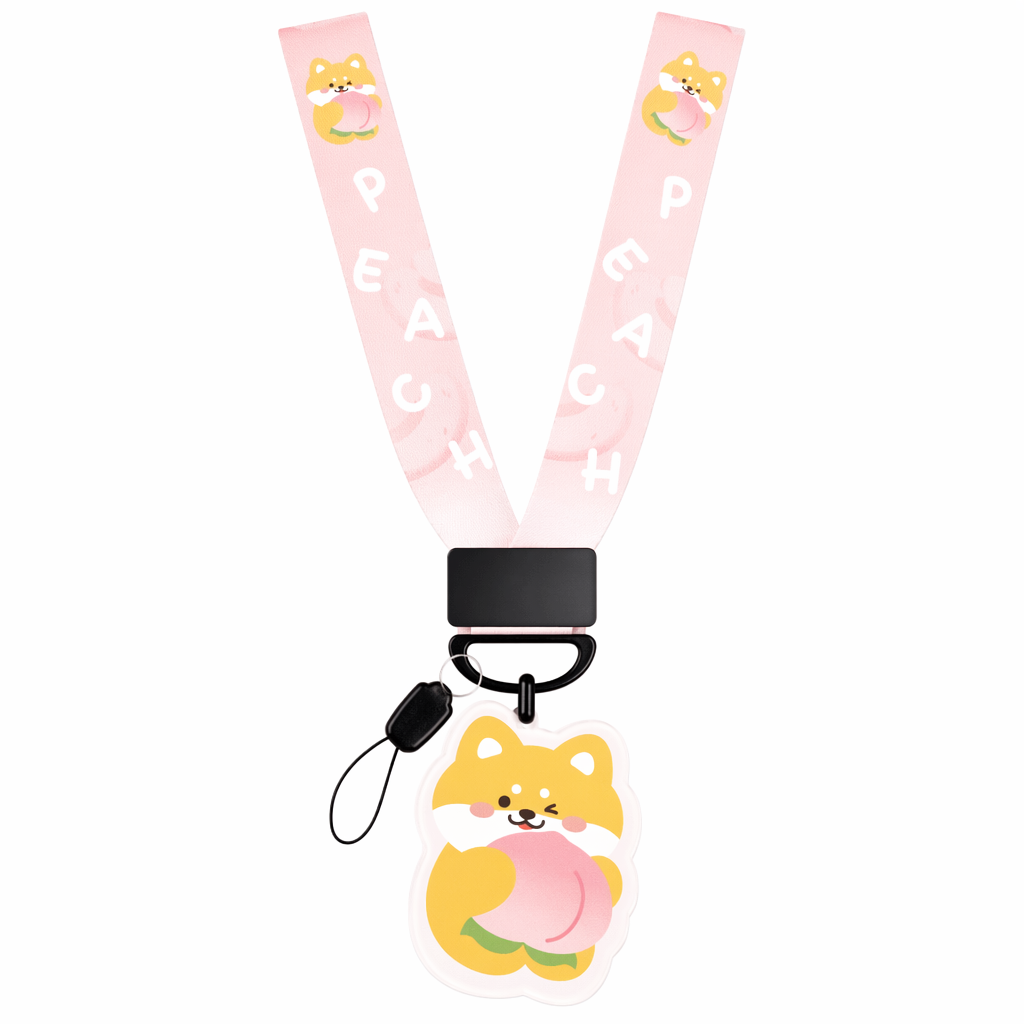 Kawaii Food Keychain Necklaces with Charm Pink