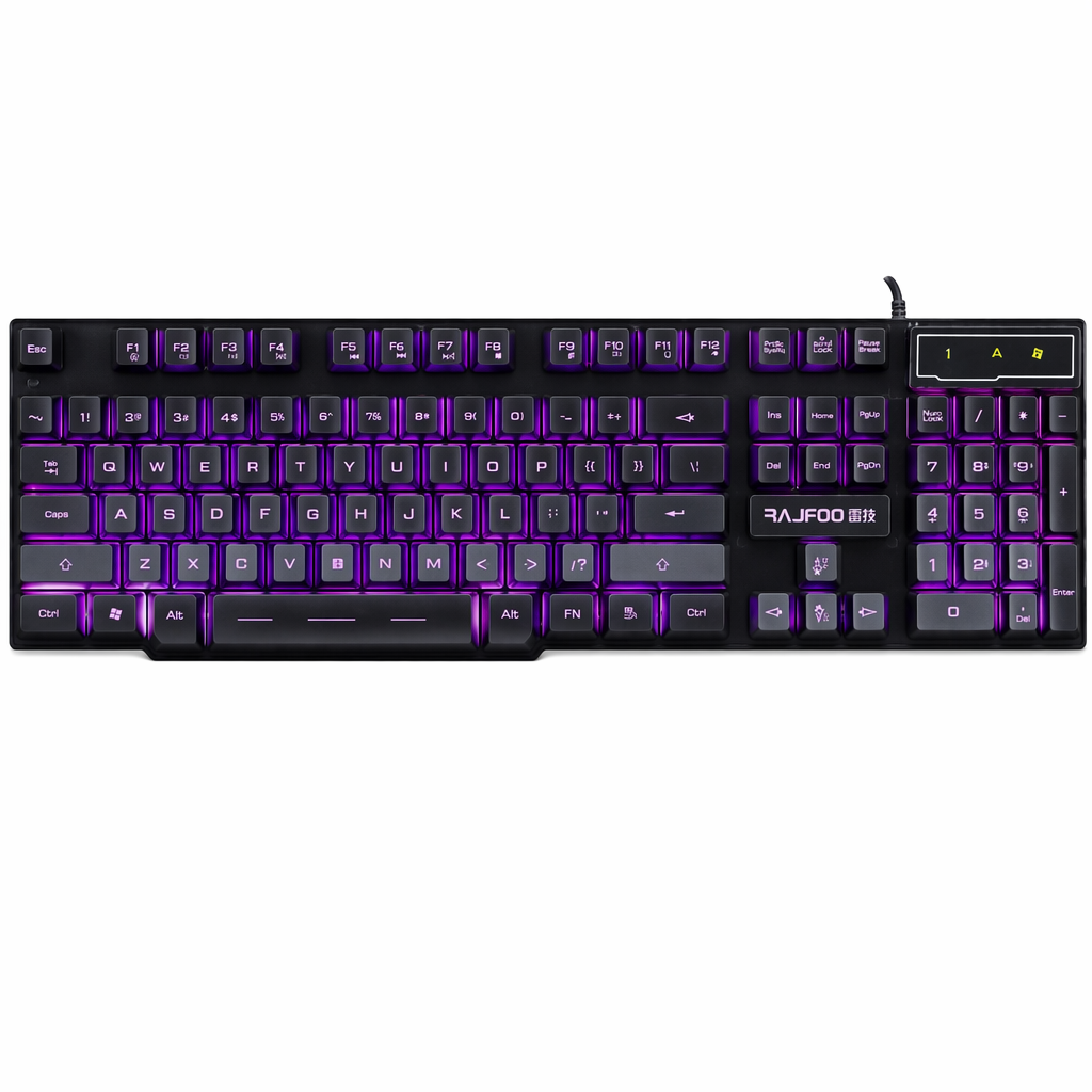 PC Gaming Keyboard with 3 Color LED Backlight and Alpha 3C USB Connectivity for Ninja Dragons Default