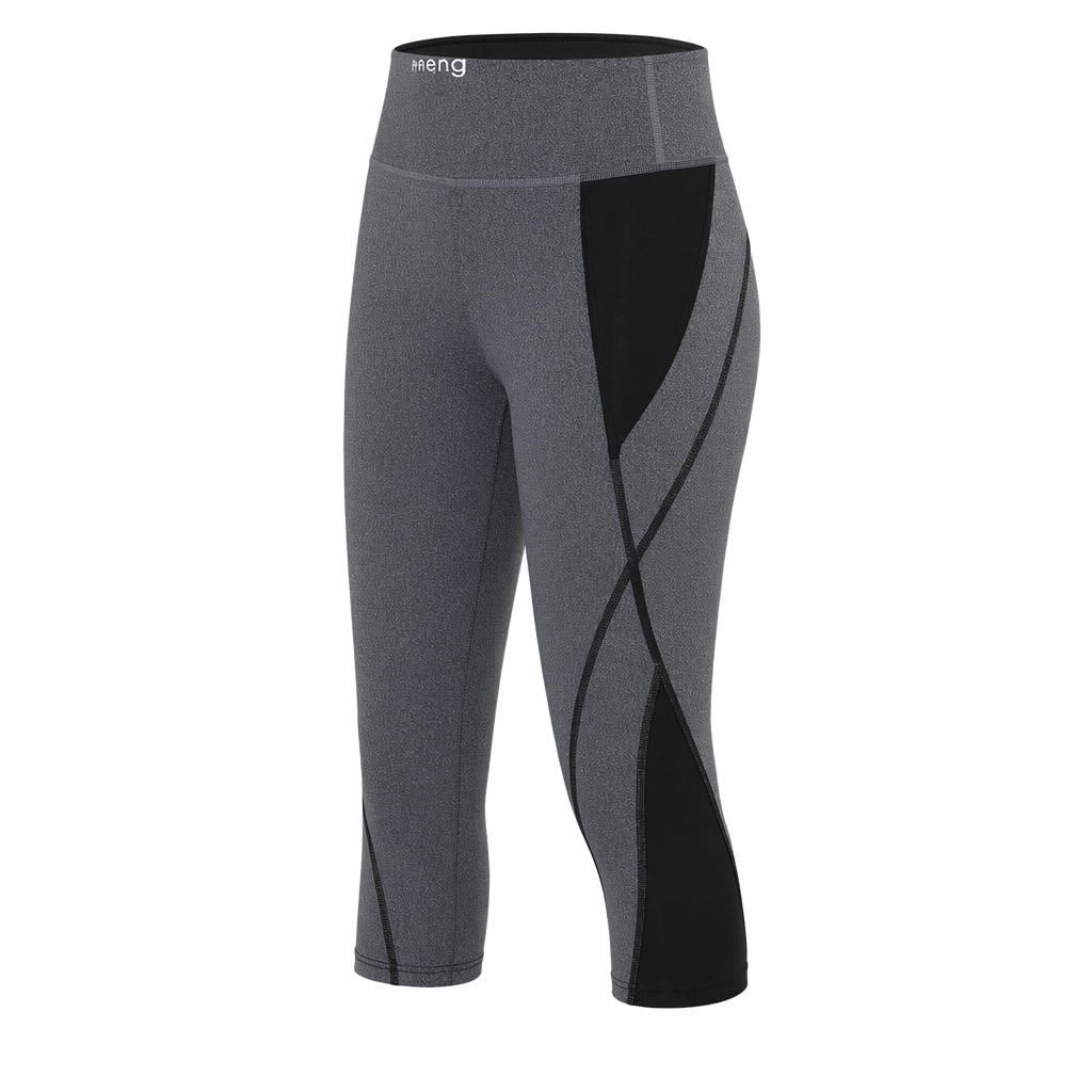 Bicolor Yoga Capris Light gray