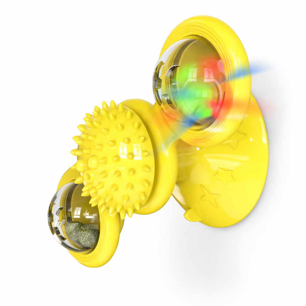 Whirling LED Balls for Cats Yellow