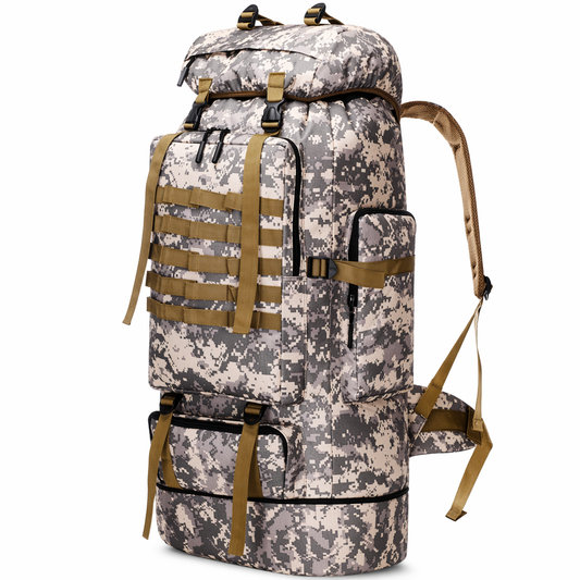 Large Capacity Waterproof Backpack for Outdoor Camping and Hiking (100L) Camouflage