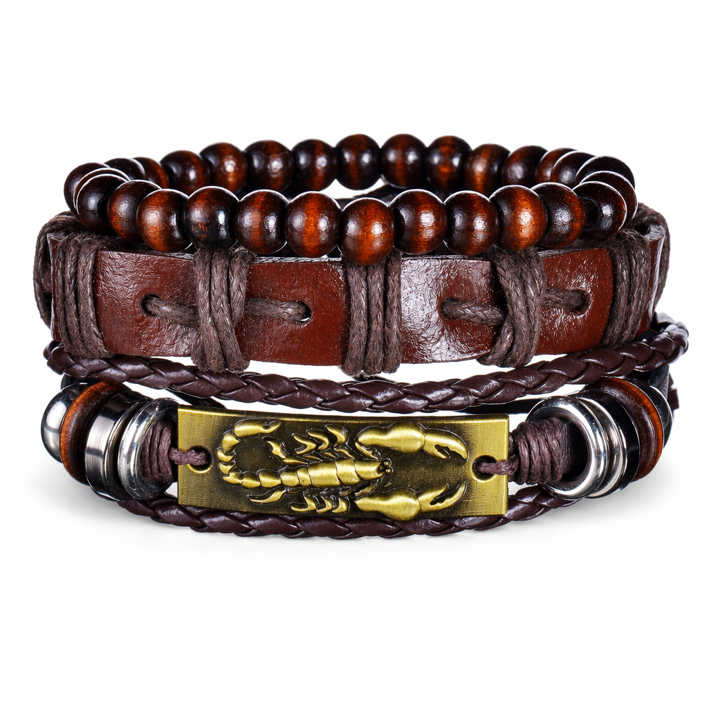 Gothic Layered Bracelet for Men S99B2
