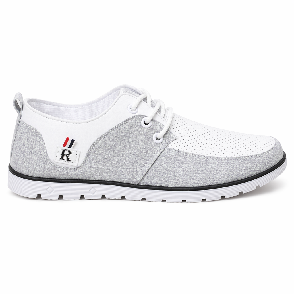Casual Lace-Up Two Tone Sneakers for Men Default