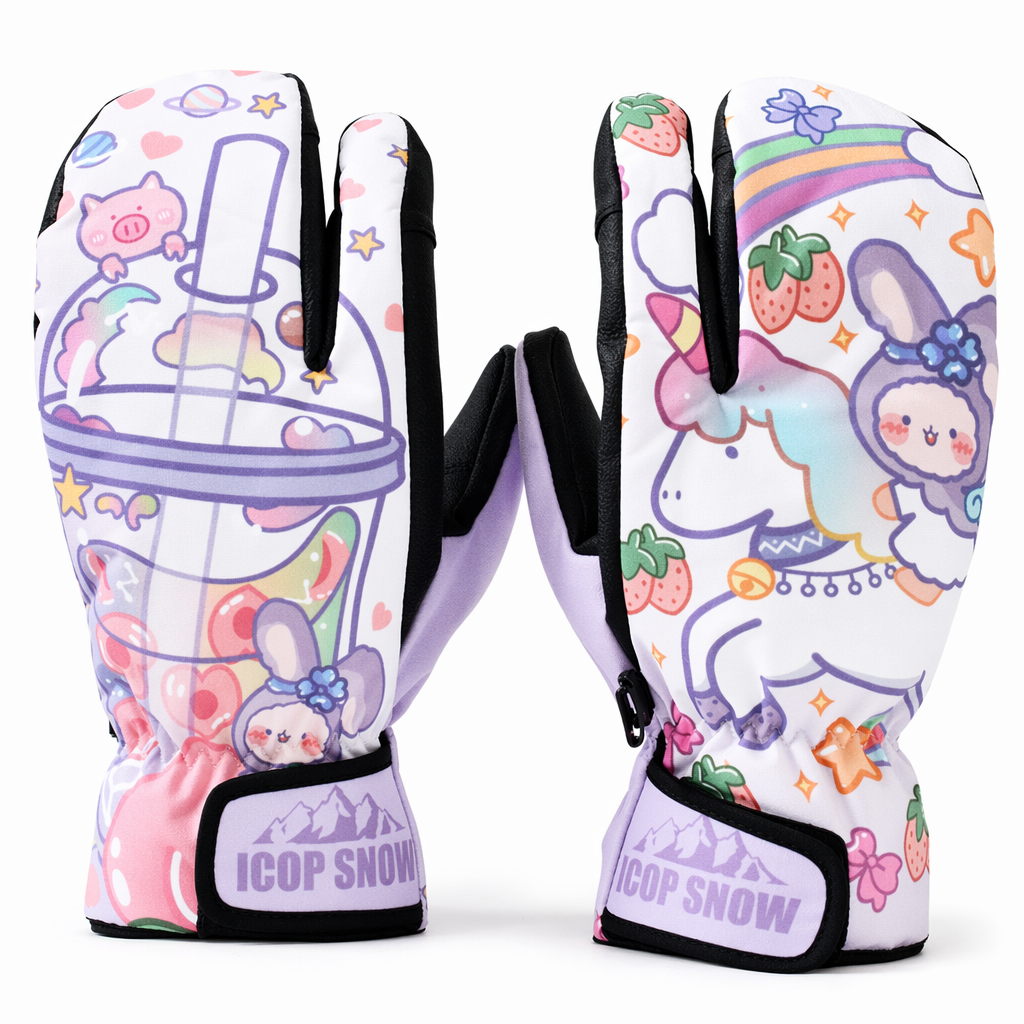 Snowboard Mittens with Cute Design E