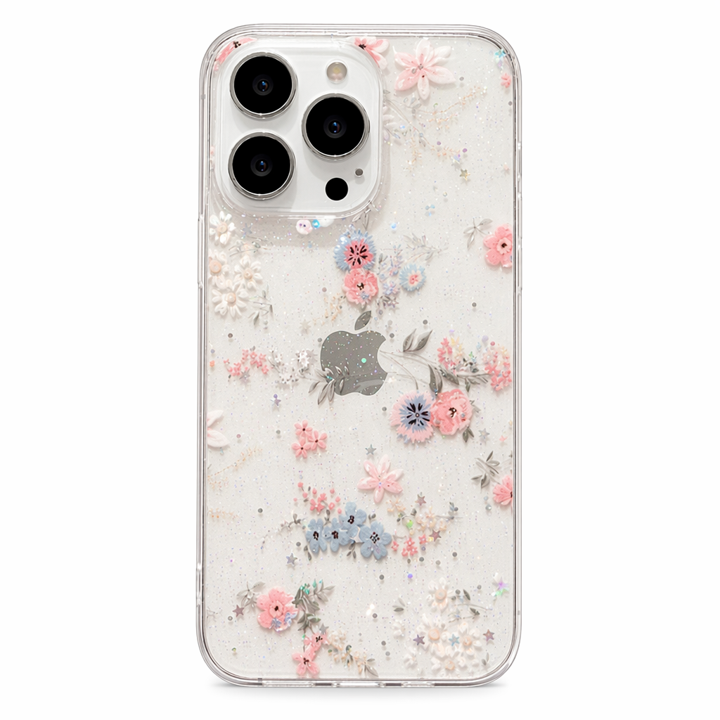 Daisy Glitter Clear Case for iPhone: A Sparkling Touch to Your Phone Default
