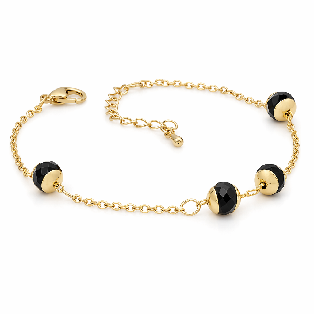 Crystal-Embellished Gold Chain Bracelet - Camila Gold
