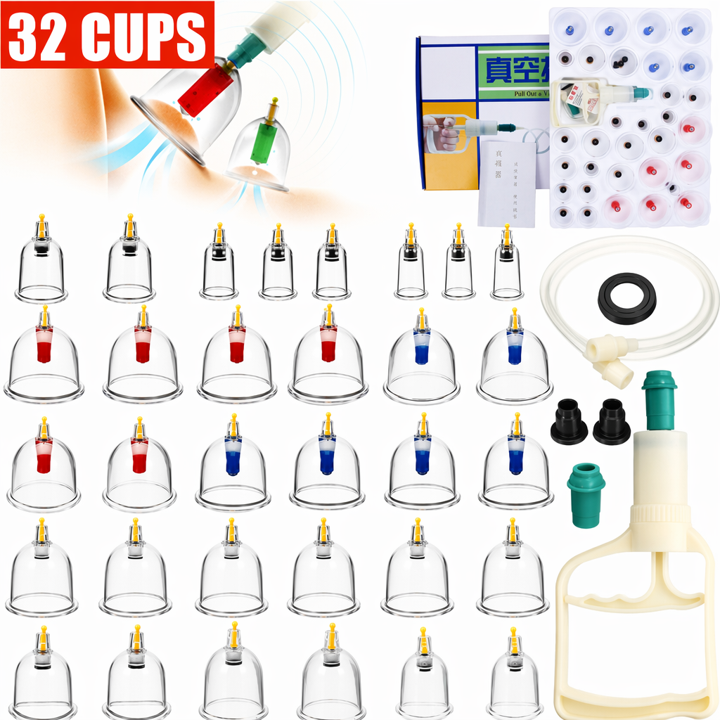 Enhanced 32-Piece Cupping Therapy Kit for High-End Massage Experience Default