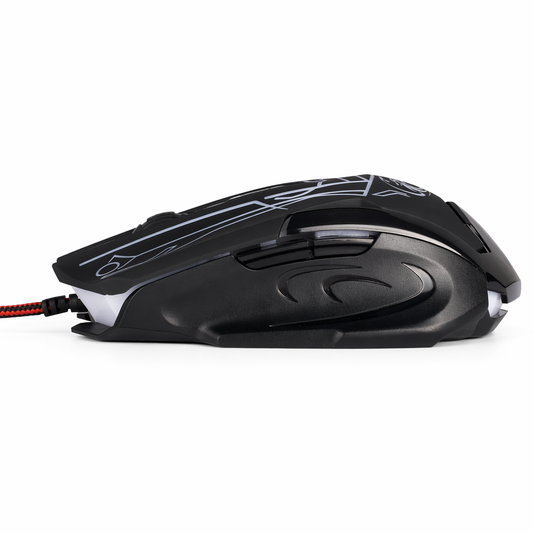 6-Button Optical USB Mouse for Gaming and Productivity on Laptop or PC with 2000DPI Default