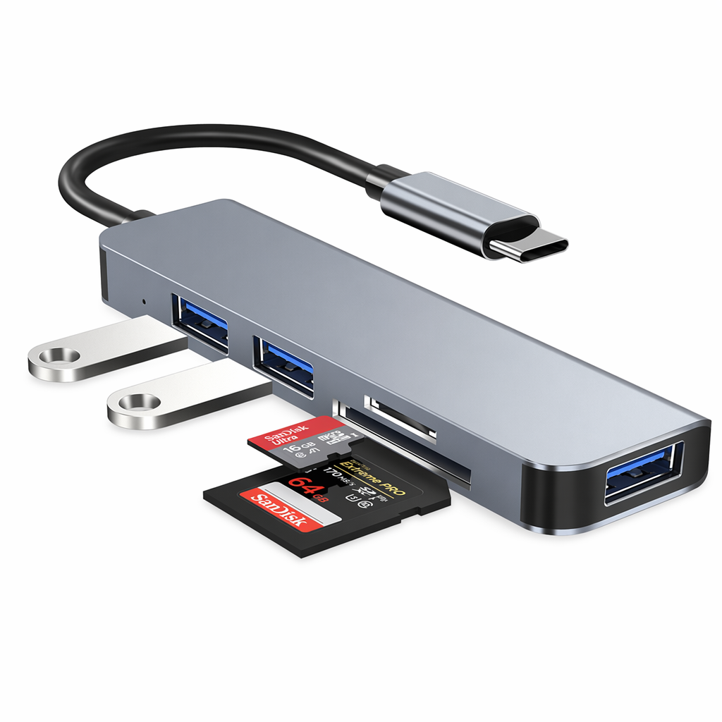 Laptop Adapter with USB and Card Reader Default