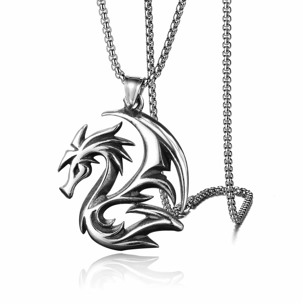 Circular Serpent Charm Necklace Default
