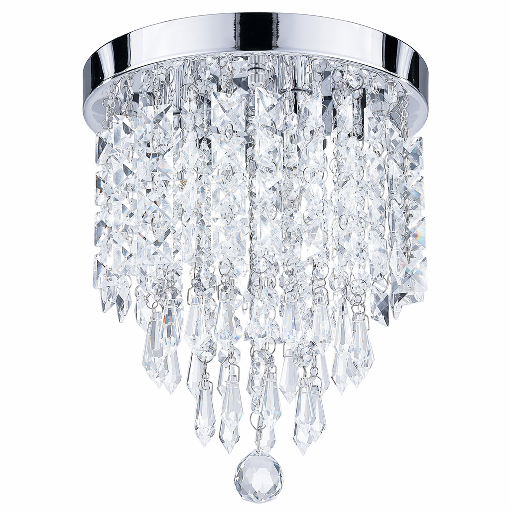 Crystal Pendant Light Fixture with Suspended Central Sphere - Enhancing the Brilliance Default