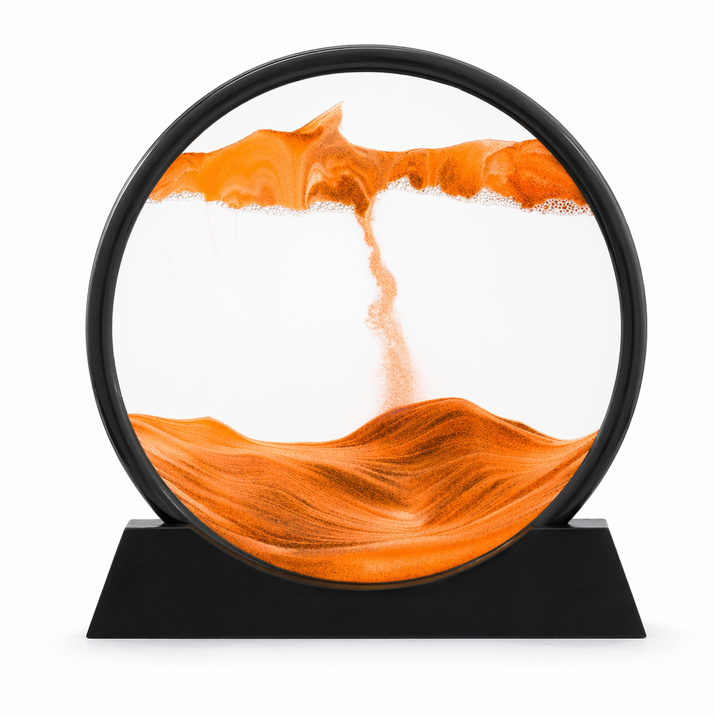 3D Sand Art from the Depths of the Sea Black Base-Orange