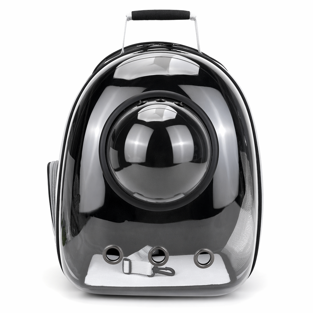 Transparent Pet Carrier with Breathable Design Black With Cover