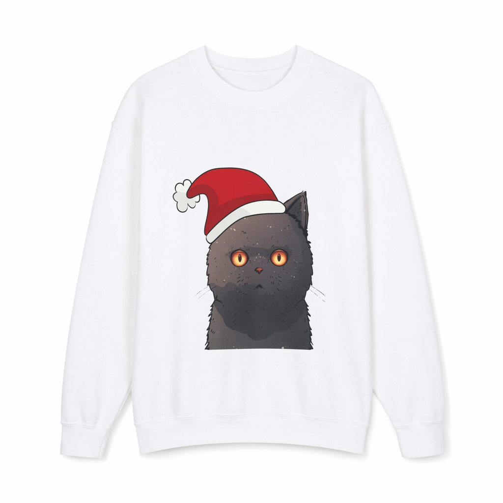 Festive Feline Pullover White