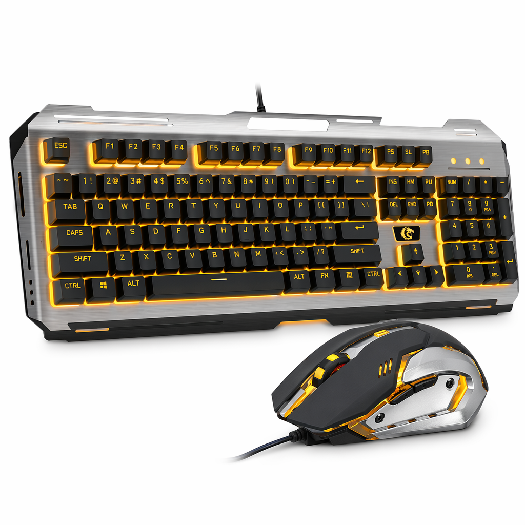 Ninja Dragons V1X Premium Metal Gaming Set - Keyboard and Mouse Pair Default
