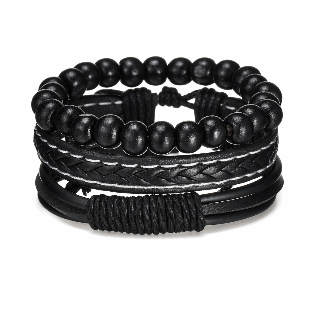 Contemporary Men's Layered Wristband S06