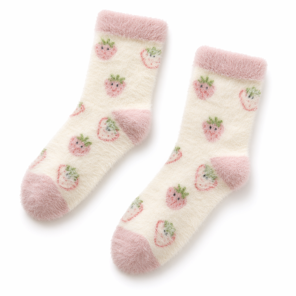 Fluffy Fairy Tale Socks Collection Small strawberry