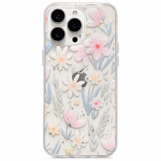 Sparkling Clear Floral Phone Case Default