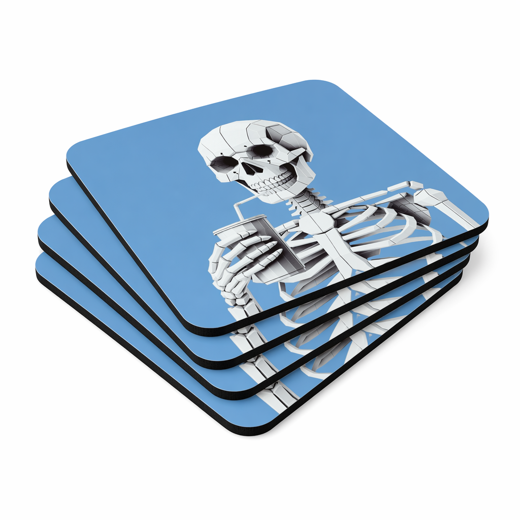 Set of 4 Skeleton Beverage Coasters Default