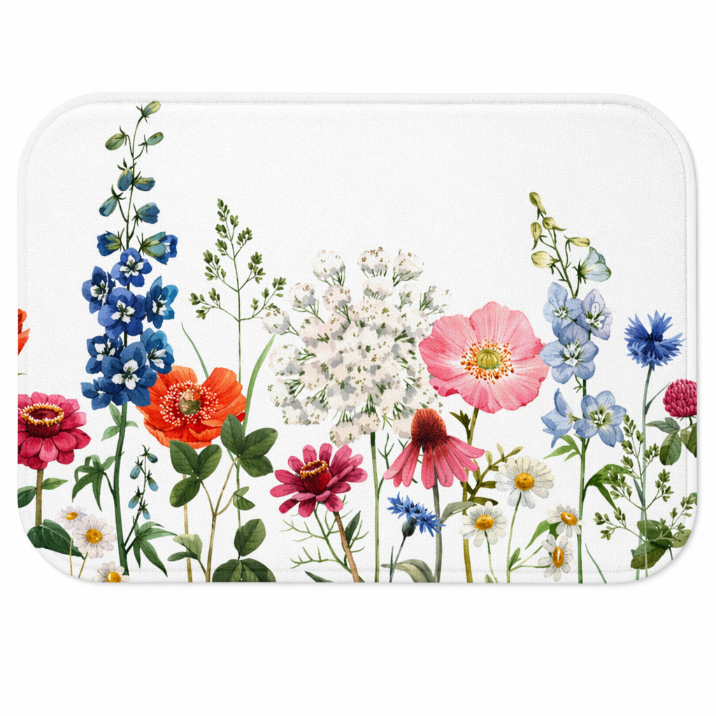 Floral Garden Bath Mat: Decorative Rug for Springtime Default